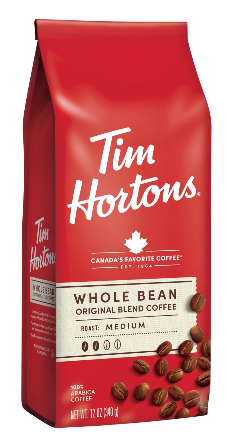 Tim Hortons قهوة تيم هورتونز الأصلية من حبوب البن الكاملة، تحميص متوسط، مصنوعة من 100% حبوب أرابيكا، كيس 32 أونصة - Image 1